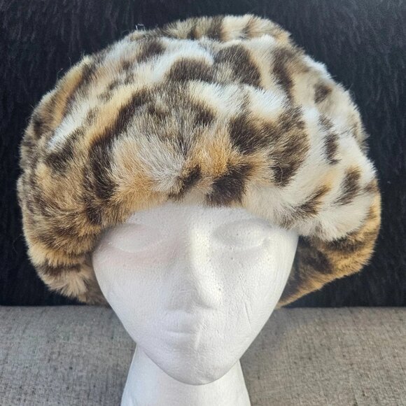 Women Hat Warm Winter Russian Style Faux Fur Brown/Tan Round Cap hat New main image 10
